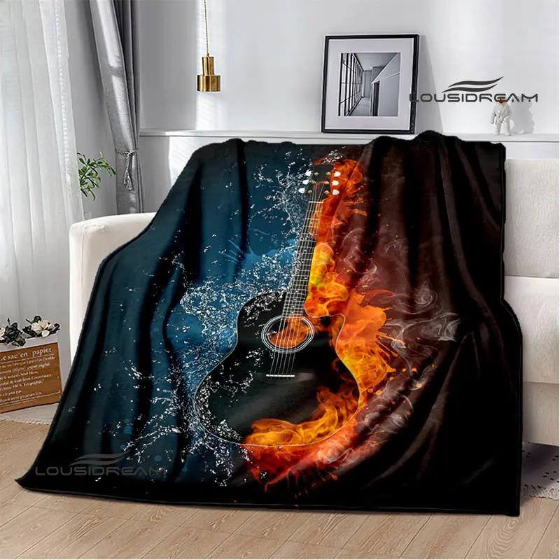 Gibson guitar logo printed blanket Flange warming blanket picnic blanket Home Travel blanket bed linings Birthday Gift