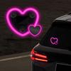 1 Set Car Window Suction Cup Led Atmosphere Light Heart Shaped Car Ambient Light 500Mah Solar/Usb-C Rechargeable Neon Lamp