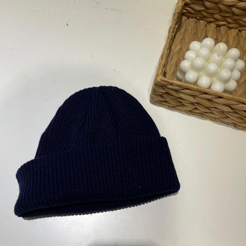 Autumn and Winter Pure Color Knitted Women's Warm Woolen Hat