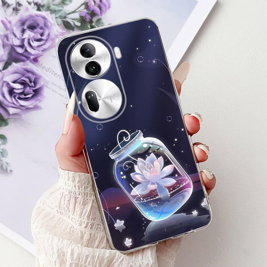 For OPPO Reno 11 Pro 5G Case CPH2607 New Fashion Flower Butterfly Silicone Clear Soft Phone Case On OPPO Reno11 5G CPH2599 Funda