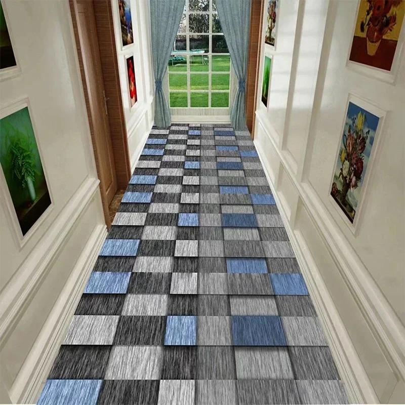 Nordic Modern Corridor Hallway Long Rugs Home Decoration Carpet for Living Room Hotel Aisle Runner Rug Villa Anti-slip Floor Mat