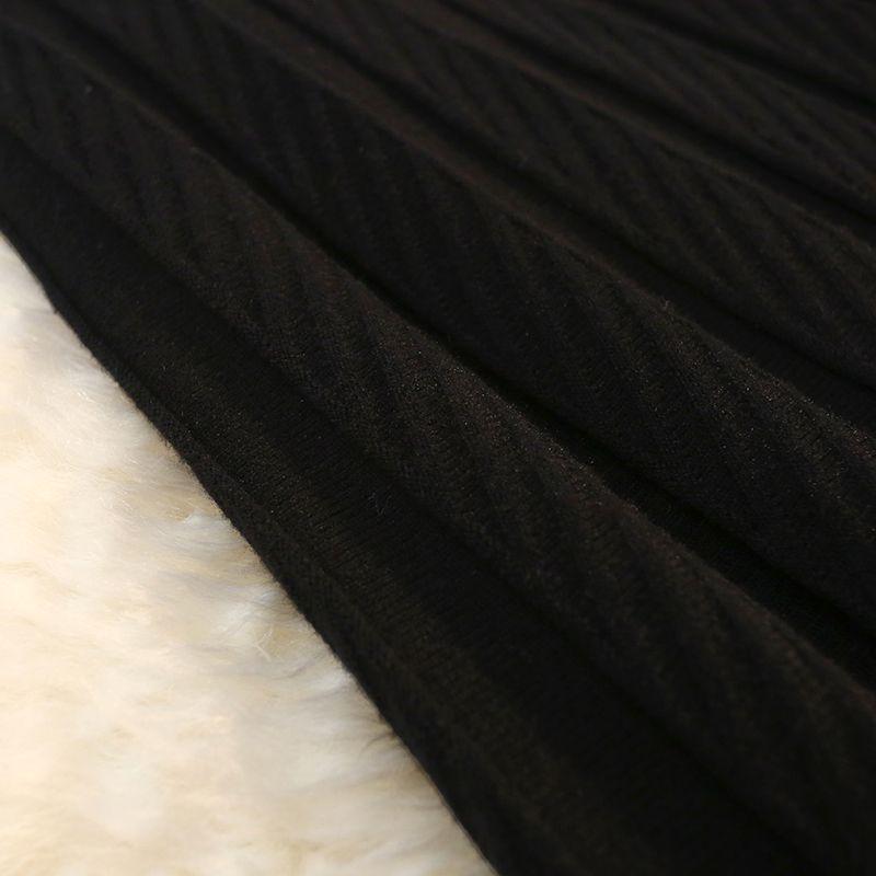 Gonna Midi Lavorata a Maglia da Donna: Morbido, Elastico a Vita Alta, Avvolgente sui Fianchi, Design Plissettato A-Line Snellente