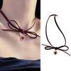 Elegant Bowknot Heart Necklace Elegant Clavicle Chain Necklace Vintage Choker Sweet Cool Necklace Fashion Jewelry