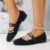 Round Toe Shallow Mouth Single Shoes Autumn New Suede Pearl Suede Soft Sole Non-slip Wear-resistant Low Heel Shoes