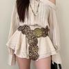 Stylish Leopard Wide Belt for Adult Western Waistband Ethnic PU Leather Embossing Buckle Waiststrap for Formal Dresses