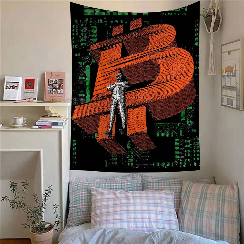 

Bbitcoin Logo Anime Tapestry Hippie Flower Wall Carpets Dorm Decor Wall Hanging Home Decor 74x94cm(29x37in)
