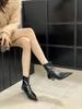 Moda Moda Stivaletti alla Caviglia da Donna Calzino Botas Zeppa Tacco Medio Nero Bianco Rosso Stivali Elasticizzati Cerniera Posteriore Inverno Autunno Stivaletti 35-39