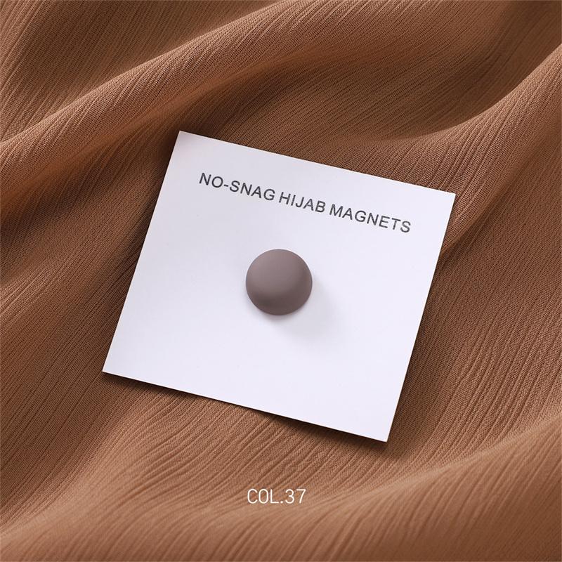 New 54color Matte Silk Scarf Hijab Magnet Brooch Strong Magnetic Buttons Round Shawl Dual-use Collar Clip Cufflinks