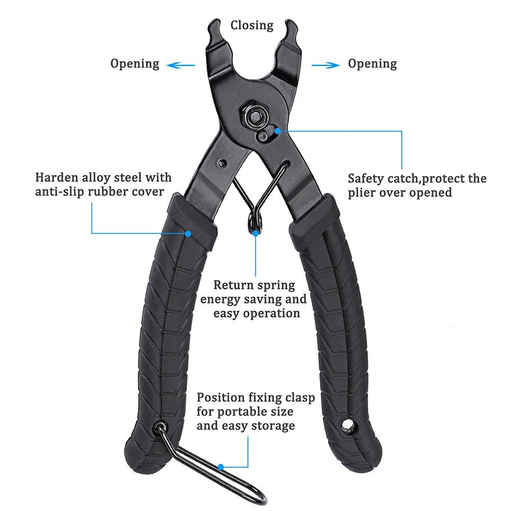 Chain Magic Buckle Bicycle Chain Clamp Quick Coupler Button Mount Rivet Lock Overhaul Removal Install Plier Bike Repair Tool