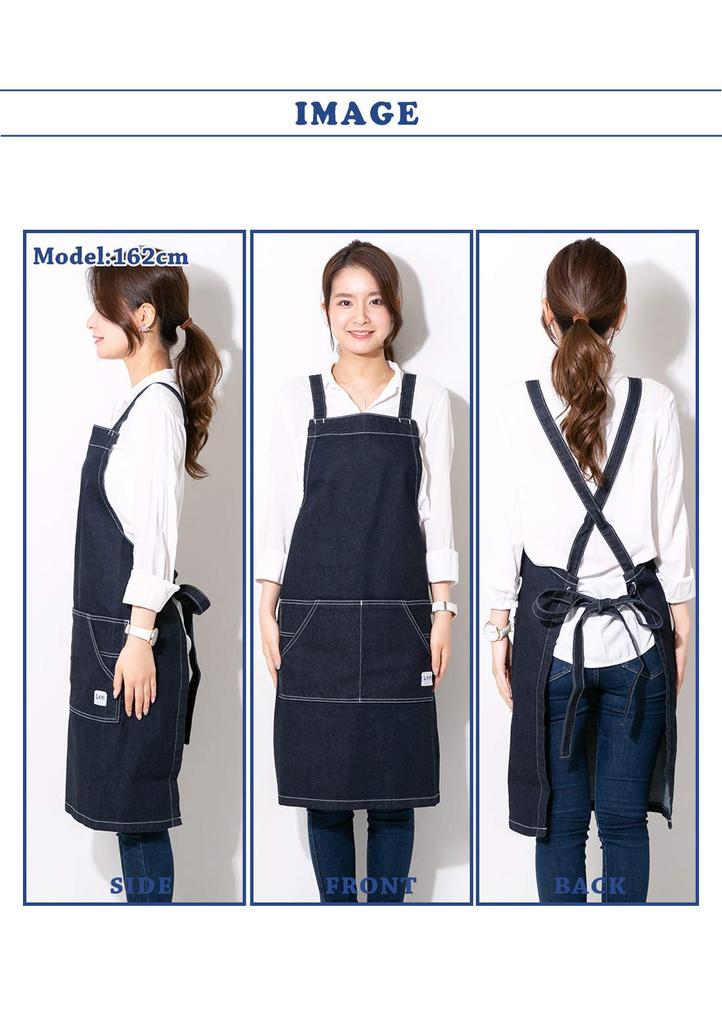Lee Apron Denim Work Hickory Stretch Denim Navy Apron, Apron,