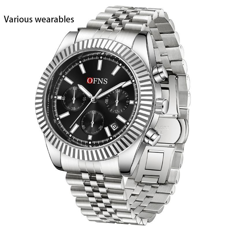 

Новые мужские часы Business Three-eye Six-pin Quartz Watch Luminous Calendar Waterproof Men s Watch