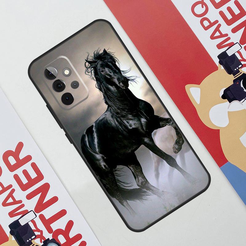 Beautiful Black Horse Phone Case For Samsung Galaxy A53 A33 A23 A13 A52 A32 A22 A12 A51 A71 A14 A24 A34 A54 A21S