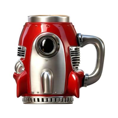 Creative Space Themed Resin Cup In Unique Rockets Shape Steel Lining Insulated Mug For Coffee Lover And Collectors