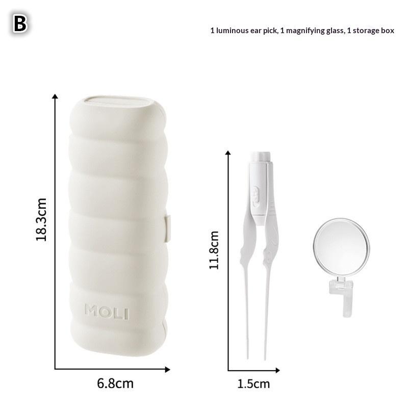 

Светящийся набор ушных ложек для удаления ушной серы, чистящий пинцет, светодиодная подсветка, ушная палочка, зажим для носа, инструменты для чистки ушей для детей и взрослых B