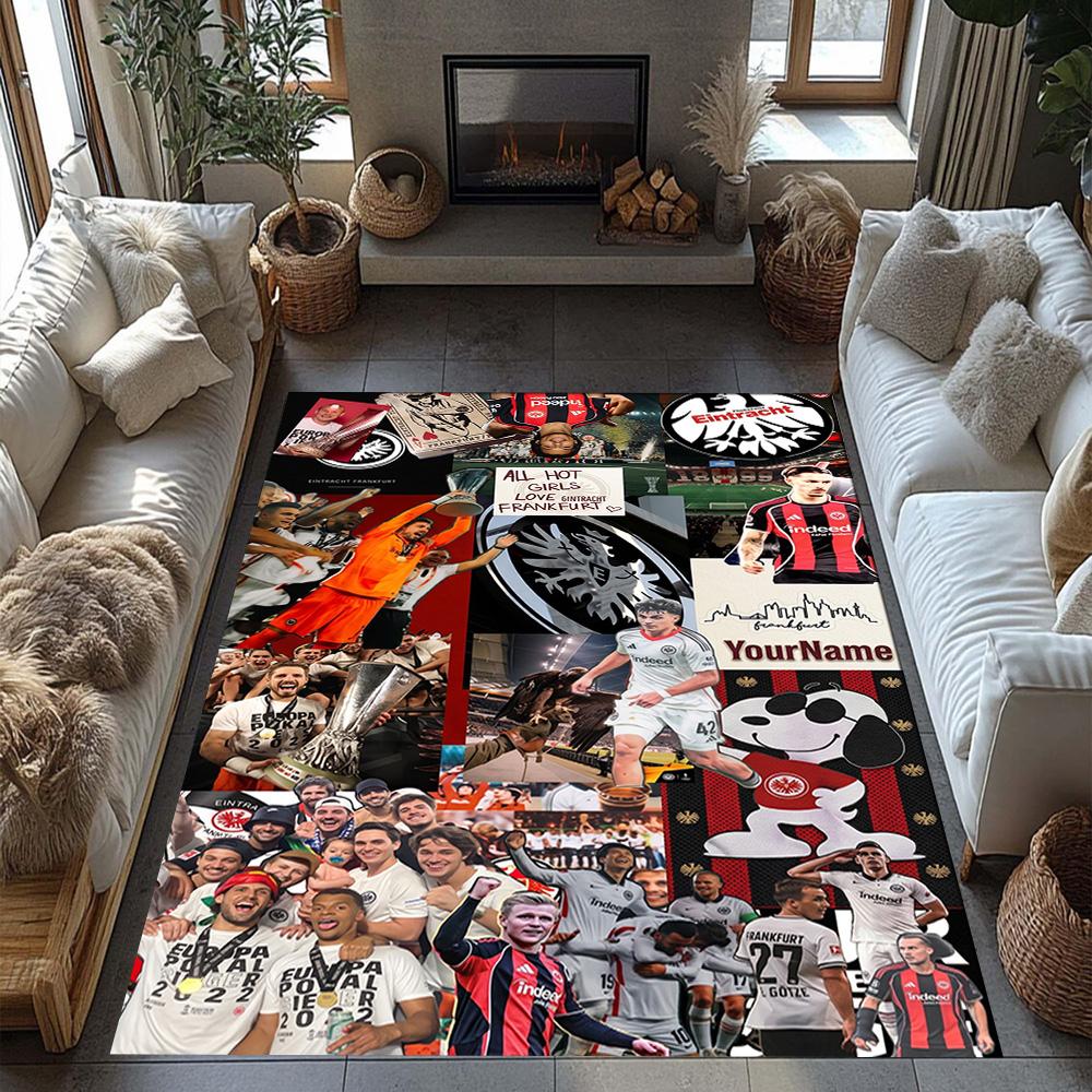 Eintracht Frankfurt Customize Text Floor Rug Office Rug Design For Foyer Hallway Playrooms Bedrooms Antislip Rug Anime Office Decor