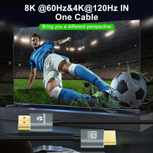 Thsucords Ultra Dünnes 8K 4K HDMI-Kabel 3M Schlank & Flexibel Weich High Speed ??HDMI 2.1 Kabel 4K@120Hz 8K@60Hz 48Gbps Kompatibel mit Roku TV/HDTV/PS5/Blu-