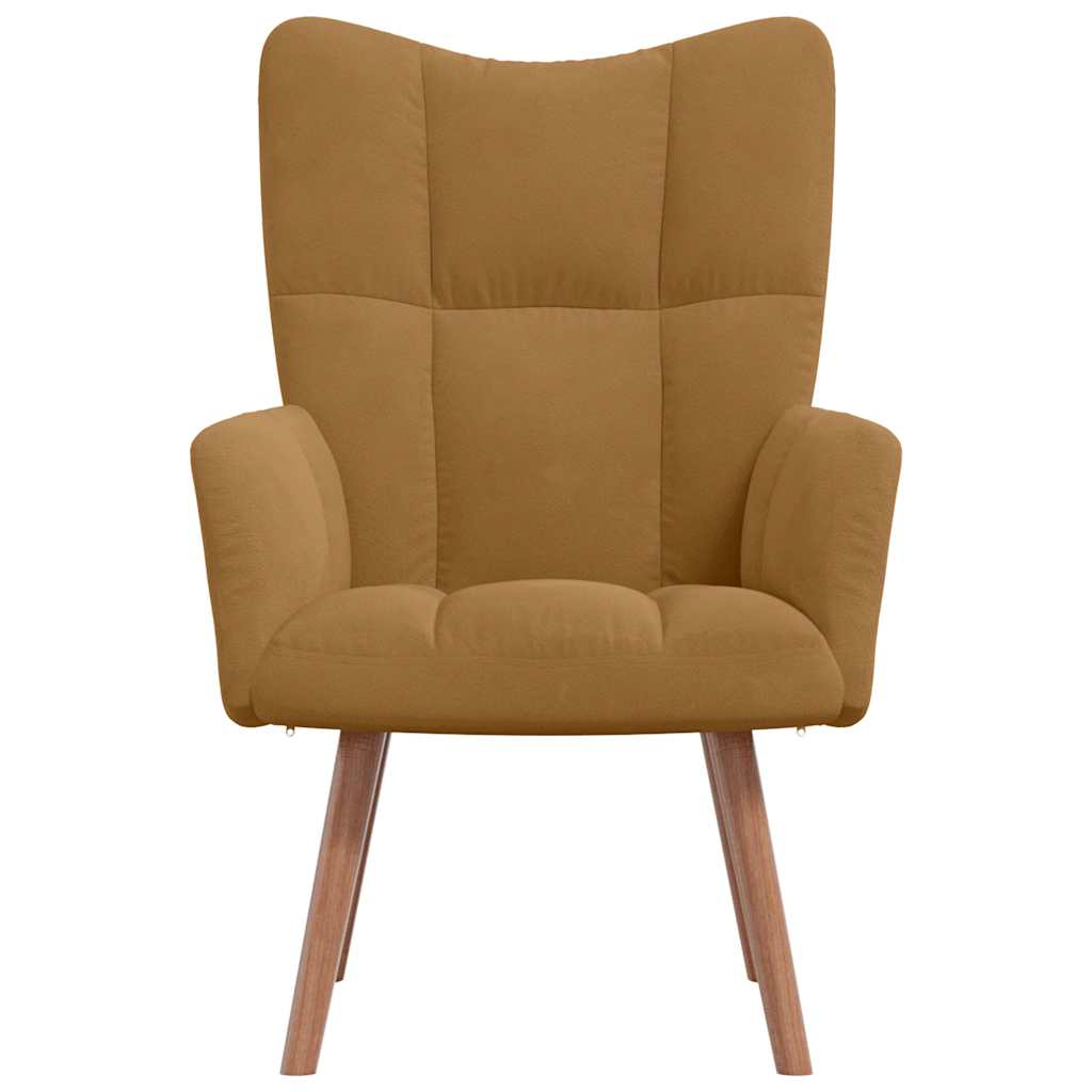 Vidaxl Armchair, Brown, Upholstered In Velvet