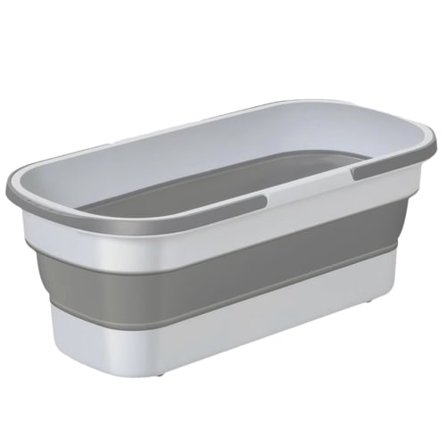 Foldable Soaking Wash Bucket, White, Foldable Washtub, Washing Basket, Washtub, Silicone Washtub, Easy Storage, Cleaning, Outdoor, Car Bucket, Fishing