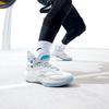 Anta Kids KT8 Non-Slip Shock Absorbing Wear-Resistant High-Top Basketball Shoes Kids Basketball Shoes Silver Blue 312311130-10