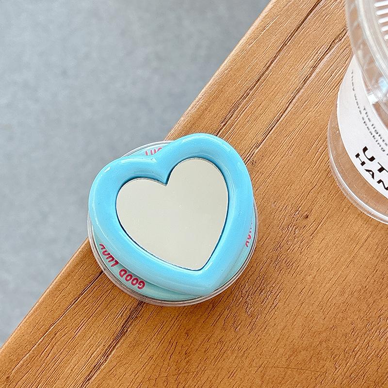 Mobile Phone Airbag Bracket Solid Color Love Mirror Back Stick To Desktop Watching Drama Magnetic Lazy Support Frame