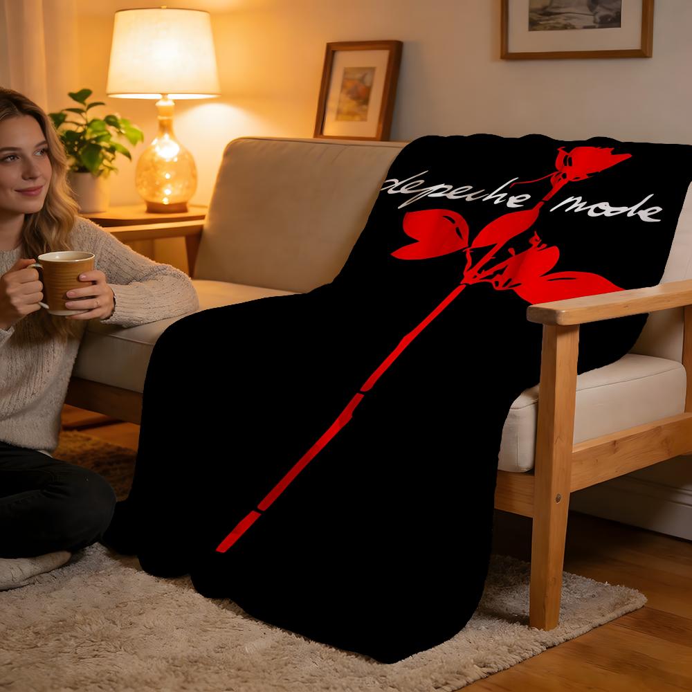 Throw High-Density Short Plush Blanket For Sofa Nap Air-Conditioned Room Soft Skin-Friendly Depeche Mode Band