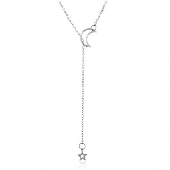 Wish New Jewelry Direct Sale Fashion Simple Moon Star Collarbone Chain Women's Necklace C171