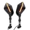 Universal Motorcycle Rearview Mirror with LED Turn Signal for Street Bikes, Cruisers, and Scooters