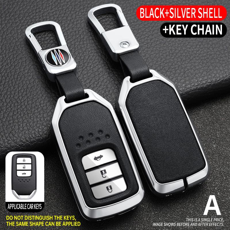 Leather Car Remote Key Cover Case Shell For Honda Civic City Accord Crv Cr-V Xr-V Odyssey Vezel Jade Crider Fit Accessories