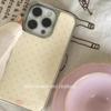 Korean ins Light Yellow Pink Polka Dots Phone Case for iPhone 17 16e 16 15 14 13 12 11 Pro Max X XR Air Plus Luxury Clear Soft