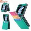 For Samsung Galaxy Z Flip6 5G Phone Case Card Slot Kickstand PU+PC Cover with Finger Ring