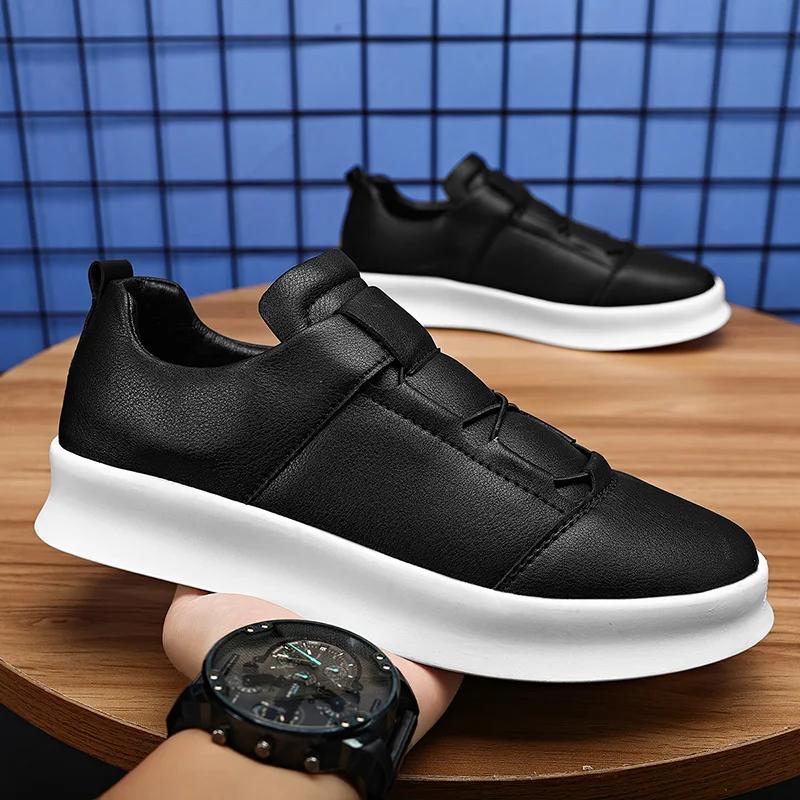Fashion Lace-Up Leather Casual Shoes for Men New Design Sneakers Fashion Driving Shoe Walking Tennis Shoes Handmade Male Oxford Footwear