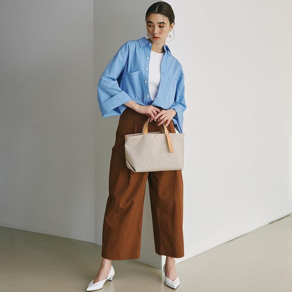Topkapi Breath Aerial Nylon Tote Bag with Color Lightweight Light Beige Strap, (Light Beige), Women's, 502086100125,