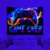 1pc UV Reactive Tapestry, Game Controller Neon Light Effect Tapestry, Trendy and Fashionable Esports Decoration Tapestry