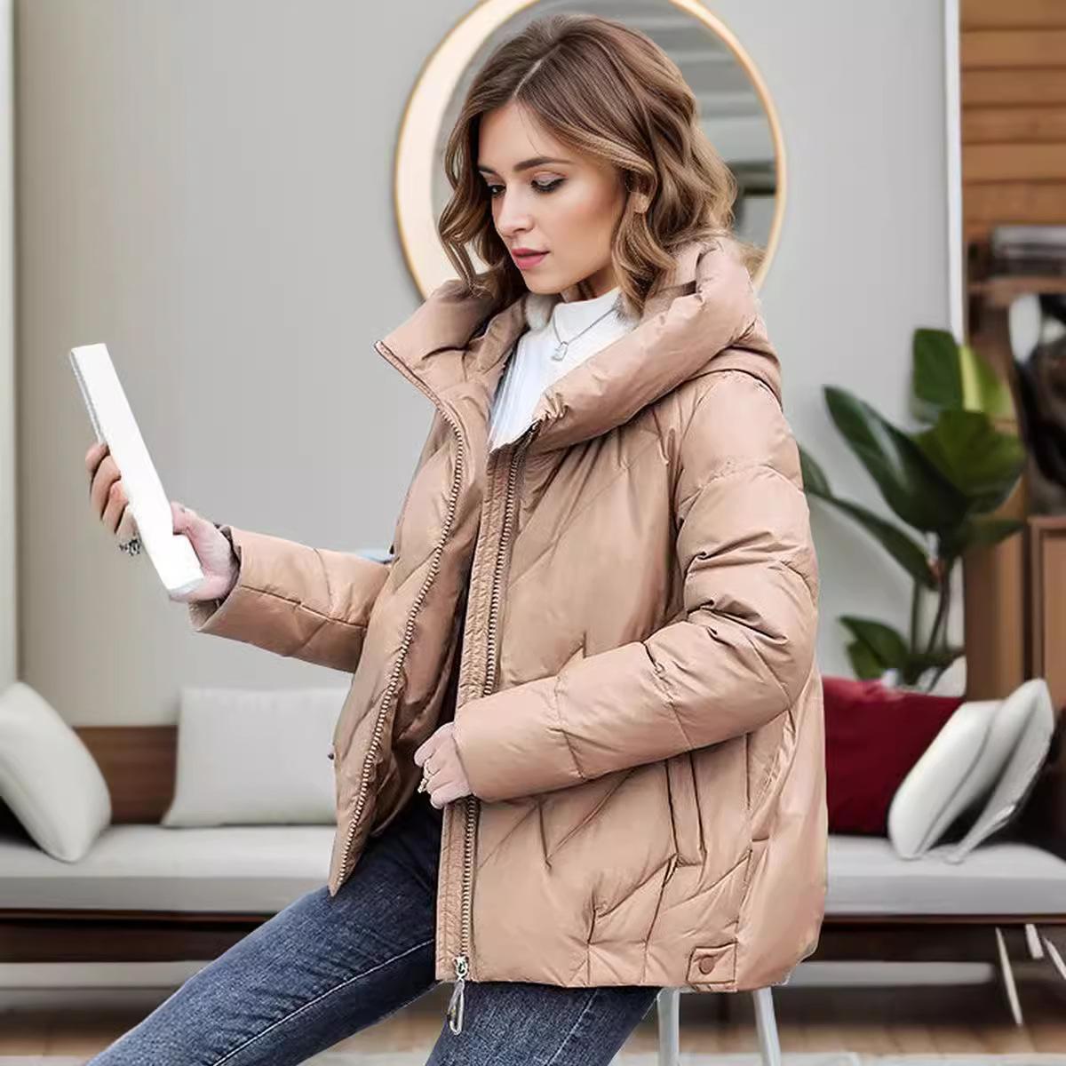 

GMXIA женские винтажные повседневные однотонные куртки и пальто с капюшоном на осень и зиму с длинными рукавами и принтом L хаки