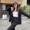 Autumn and Winter Large Size Lazy Sportswear Suit Women's Loose Sweatshirt High Waist Wide Leg Pants Slimming Two Piece Set