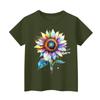 Children's Round Neck Casual Floral Small Print Short Sleeve T-shirt Top