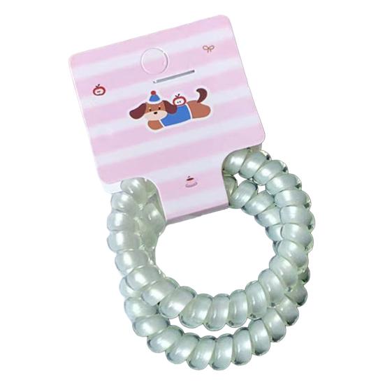 

1 Pair Women Hair Ties Pearlescent Color High Elasticity Phone Cord Shape Hair Ropes Flexible Ponytail Holder Hair Accessories