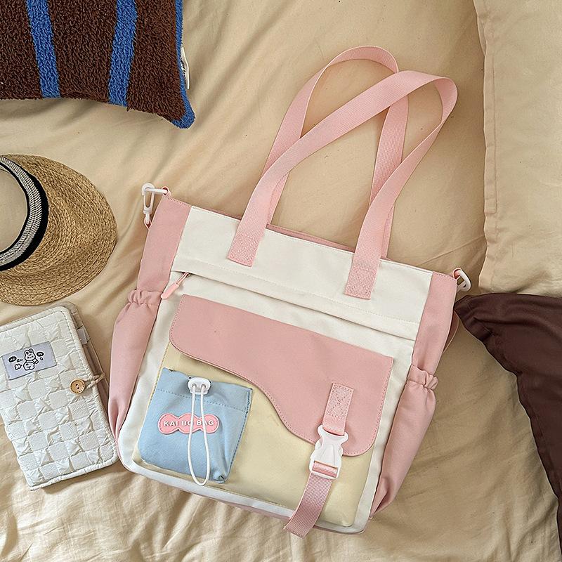 

Модный тренд нишевая милая сумка через плечо новая ленивая студенческая сумка-тоут для занятий No pendant розовый