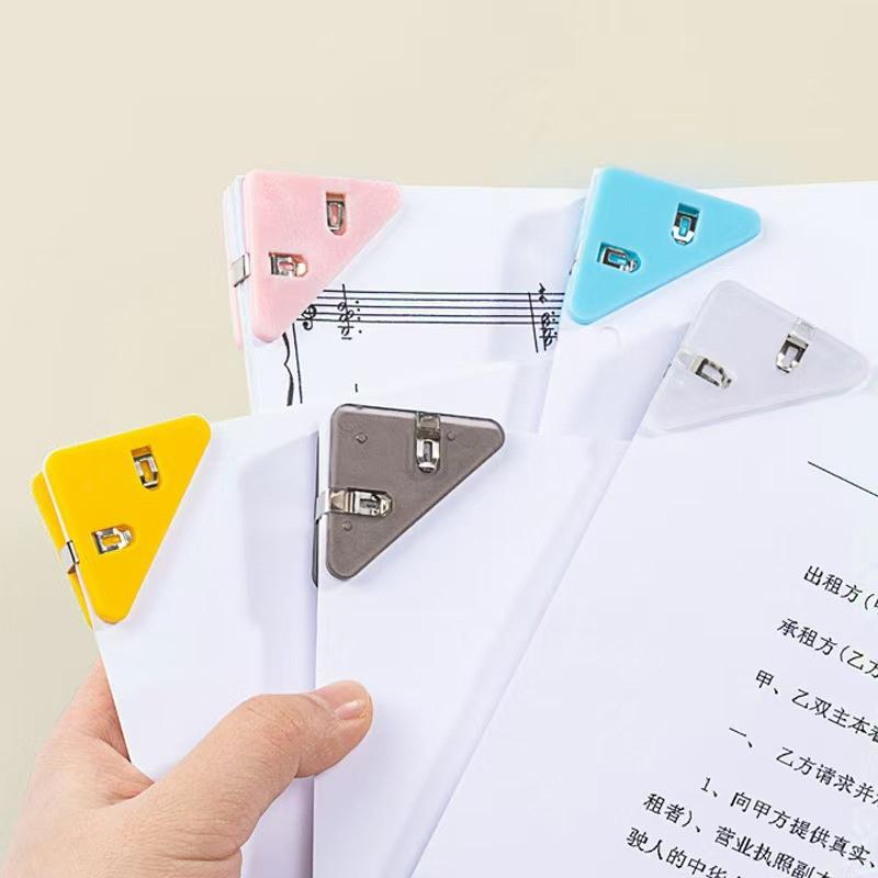 20Pcs Color Triangle Clip Bill Clip Book Paper Corner Clip For Desk Storage Shelf Stationery Office Desktop Organizer Clip