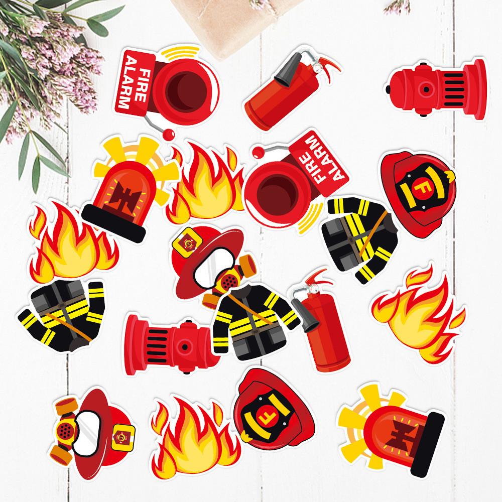 Themed Confetti Firefighting Birthday Celebration Party Props Decoration