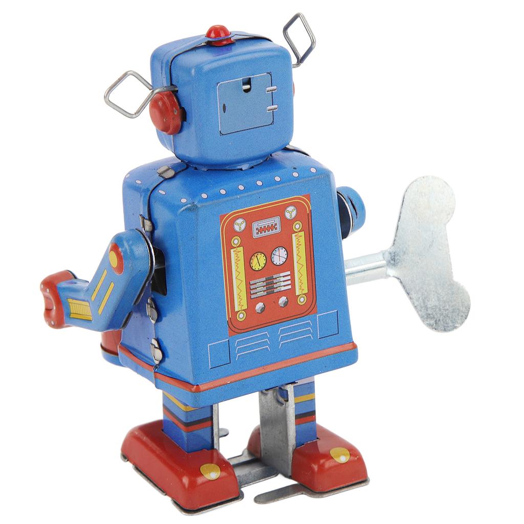 Wind Up Vintage Robot Toys Clockwork Walking Toy Retro Tinplate Toy for Photo Prop Decoration Gift Surprise Birthday