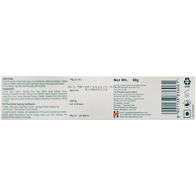 Himalaya Toothpaste - Active Fresh Gel Fresh Breath, 80GM