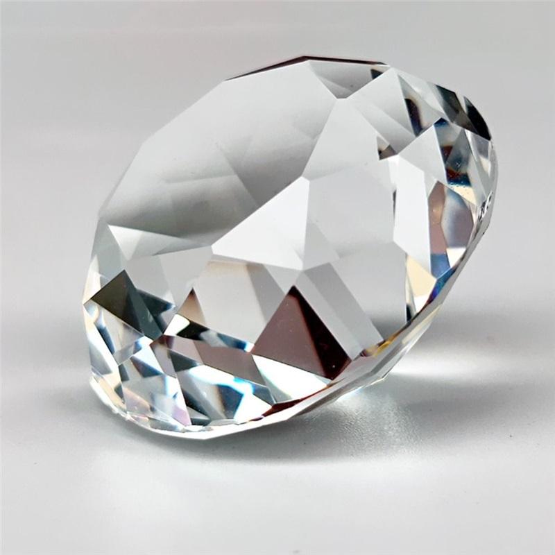 Faceted Cut Clear Crystal Diamond Romantic 60/80/100mm Big Glass Diamond Creativity Crafts Artificial Crystal Diamond