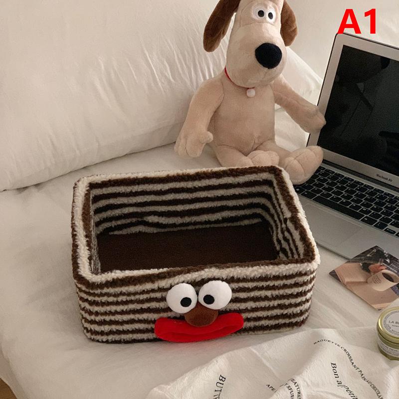 

Creative Clown Storage Box, Lamb Plush Tabletop Miscellaneous Jewelry, Cosmetics Storage Basket Home Organization And Storage