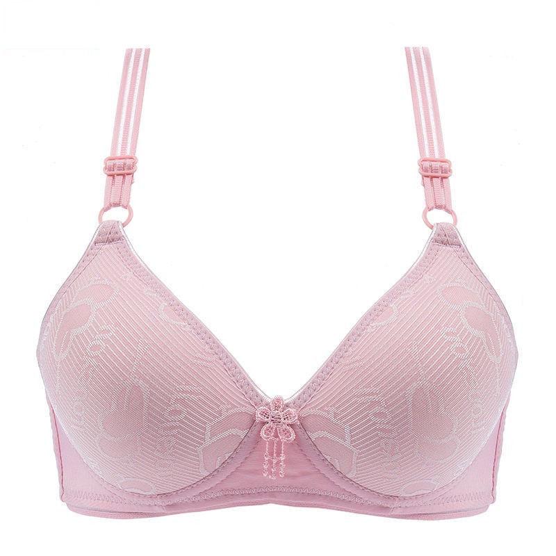 Love Broderie Model Lenjerie de corp Roz Dulce Sutien pentru femei Ventilatie subtire fara fir Piept mic adunat Stil casual simplu