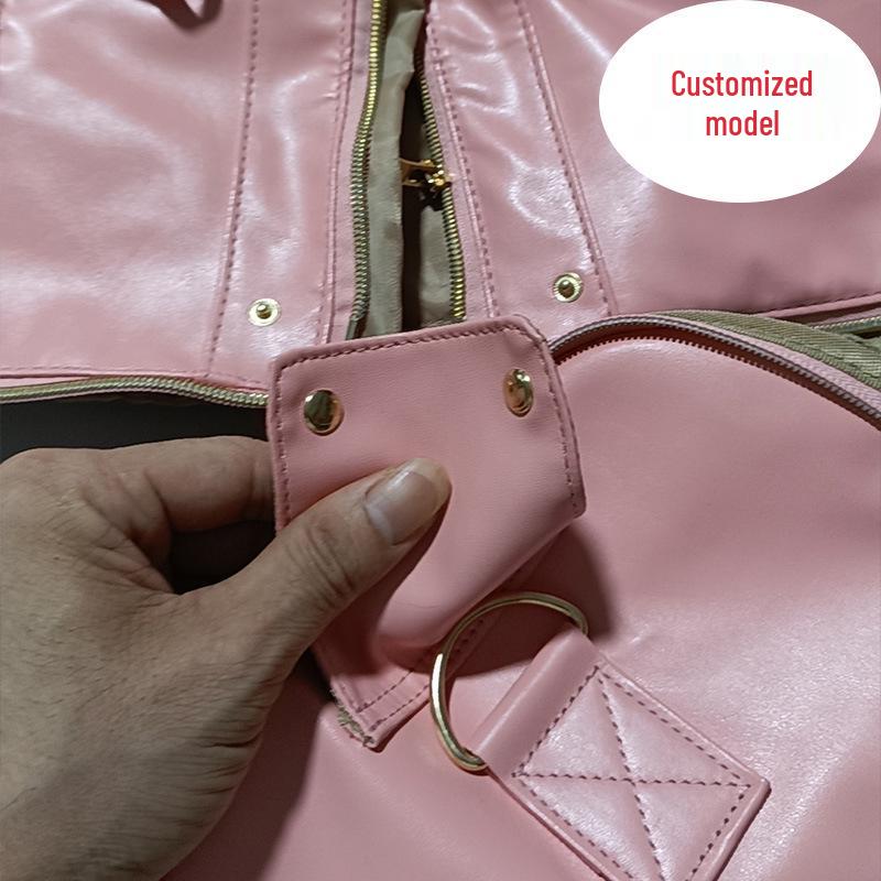 Large Foldable All-Black Travel Handbag for Women – Multifunctional Gym, Suit, and Luggage Bag