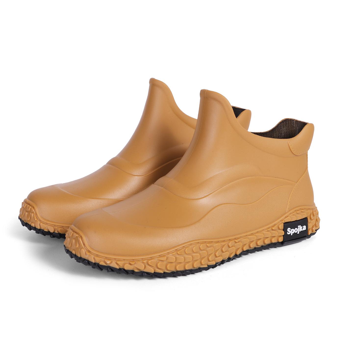 

2025 новые модные короткие водонепроницаемые ботинки на толстой подошве, мужские водонепроницаемые, нескользящие и износостойкие водные ботинки, мужские модели 44