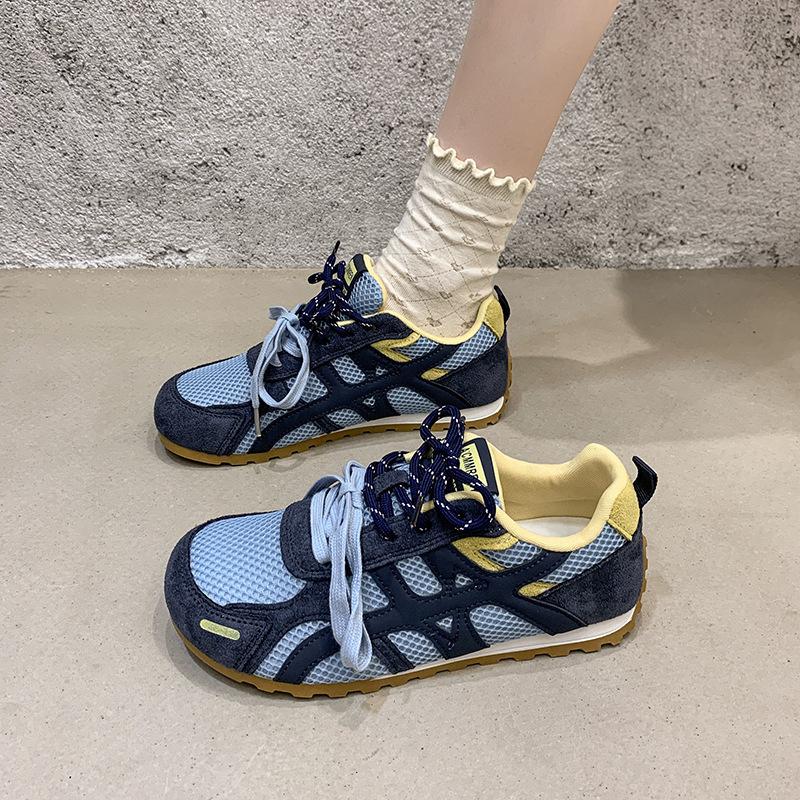 Height-increasing sports moral training shoes women's summer fashion mesh lace-up new breathable 2025 casual versatile Forrest Gump shoes