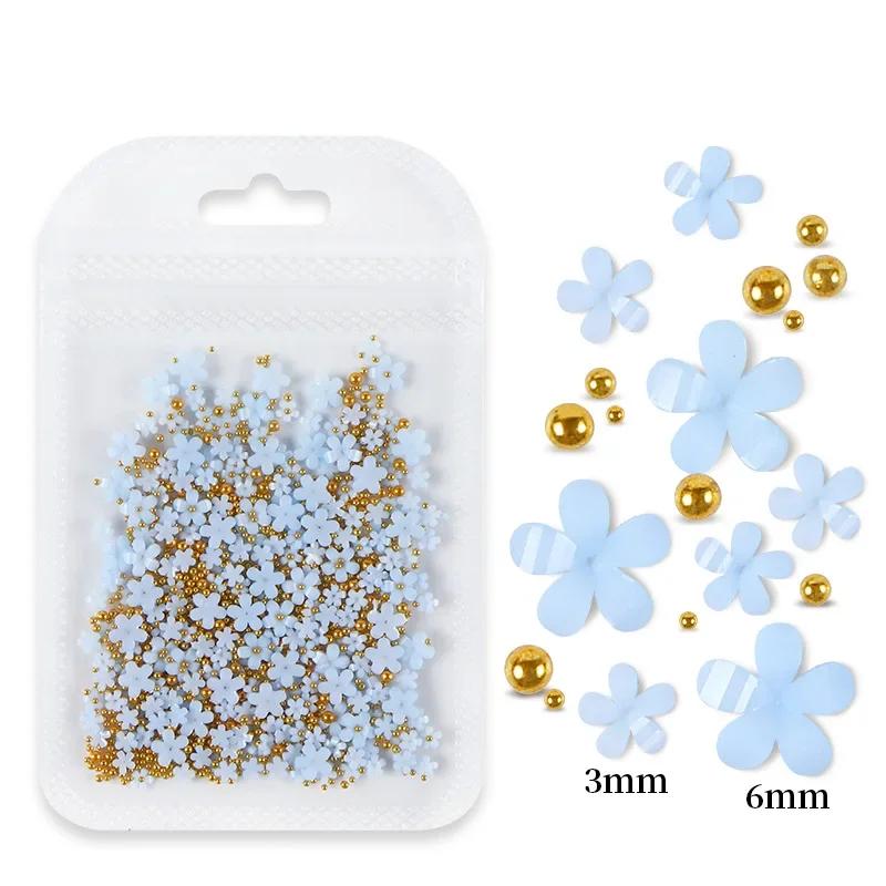 200 Stück/Beutel Nagelkunst-Dekoration Gemischte Größe Zarte 3D Harzblumen Strass-Nagelteile Maniküre-Werkzeug Nägel Design-Zubehör