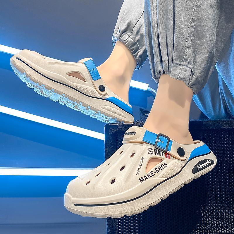 Sommer Herren Clogs Rutschfest Dicksohlige Freizeitschuhe Oberbekleidung Strand Weichsohlige Baotou Hausschuhe Herren Hausschuhe Sandalen